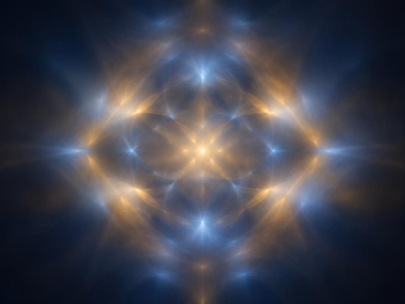 An artistic rendering of the kind of luminous geometric patterns some people perceive with eyes closed